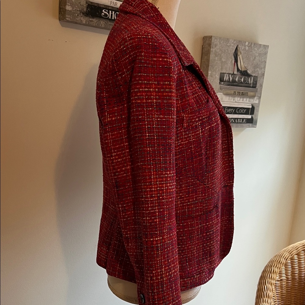 Harve Benard Red Tweed Blazer - Picture 3 of 6